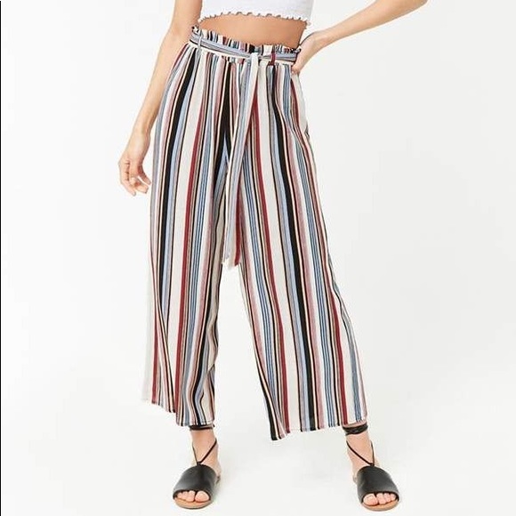 Striped Paperbag Pants - Picture 1 of 2